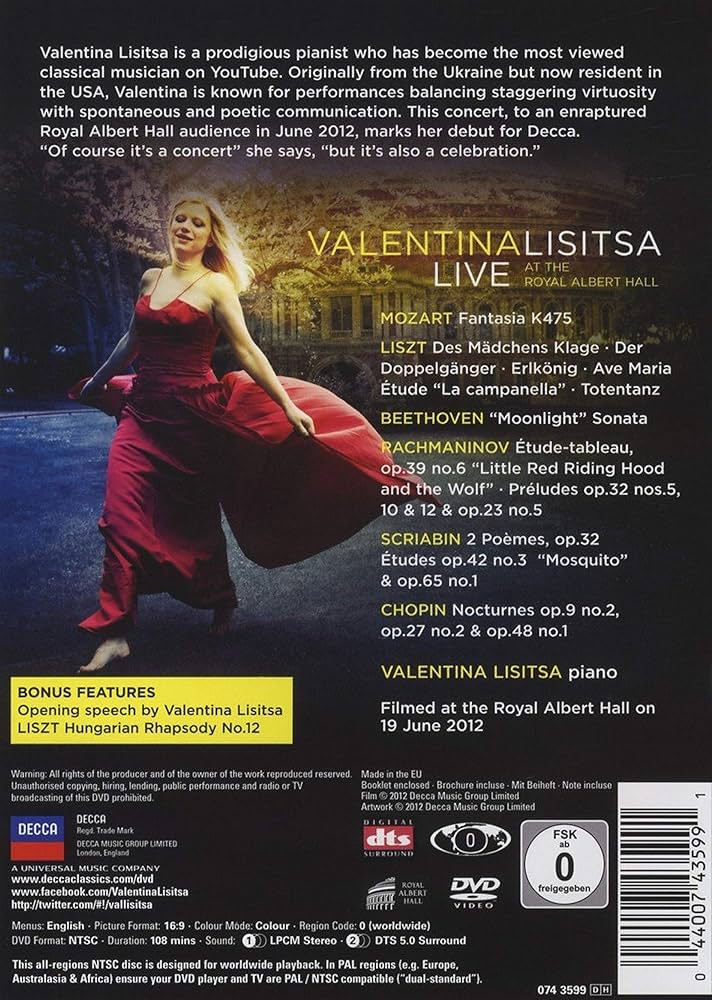 Valentina Lisitsa: Live／DVD VALENTINA LISITSA - LIVE AT THE ROYAL ALBERT HALL DVD NEW+